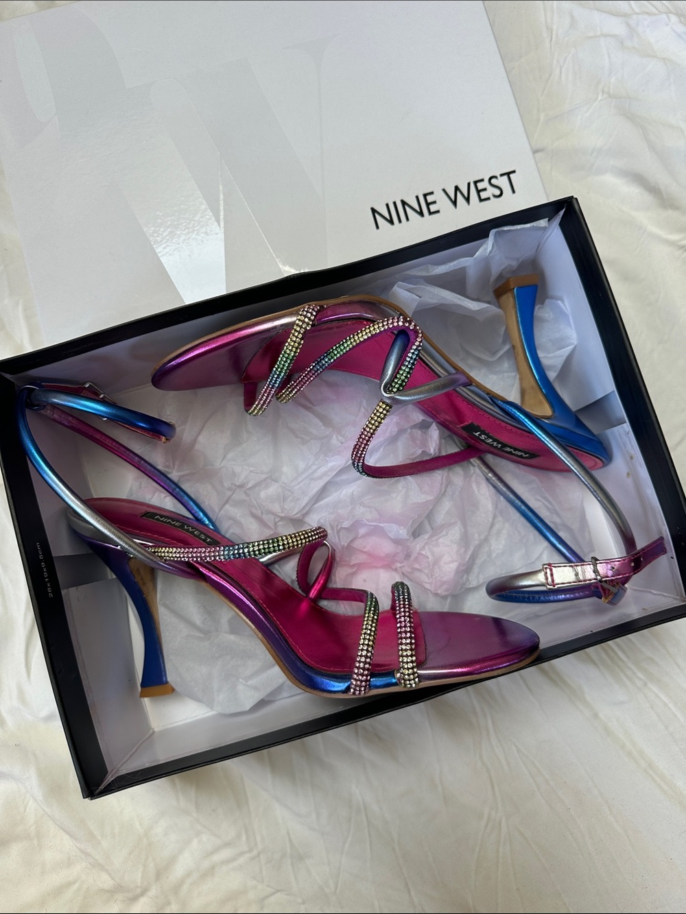 Nine West Blitz2 Metallic Rhinestone Heels